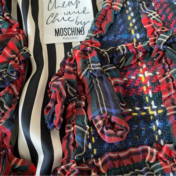 Moschino Plaid Wool Fringe Jacket - Picture 9 of 16
